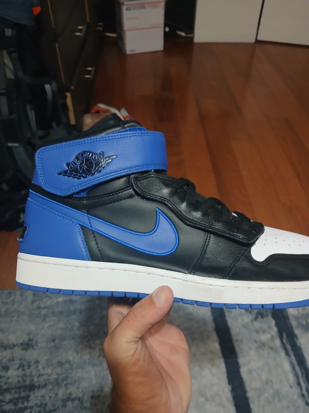 Nike Air Jordan 1 Mid Black/Blue Men's Sneakers